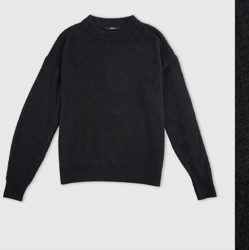 Baby Alpaca-Wool Diamond Stitch Crew
